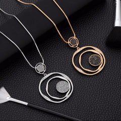Luxury Black Crystal Pendant Necklace
