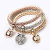 Image of 3 Pcs/Set Crystal Owl Heart Charm Bracelets
