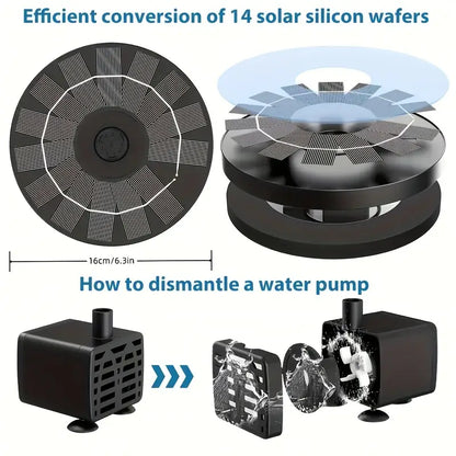 Solar Bird Bath Fountain Pump for Garden & Pond – 1.5W/2.5W, Easy Install