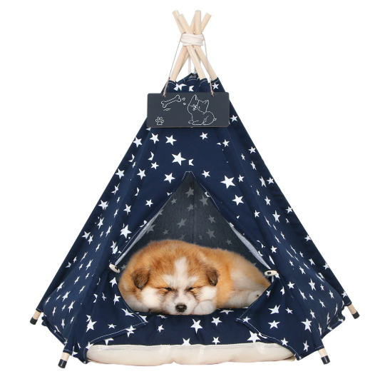 Canvas pet tent teepee house for small dogs indoors


Washable cushion included with canvas dog tent