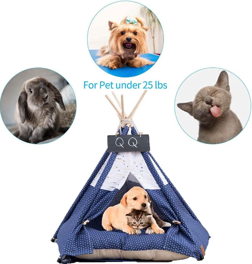 Canvas pet tent teepee house for small dogs indoors


Washable cushion included with canvas dog tent