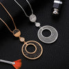 Image of Circles Black Crystal Pendant Necklace