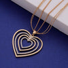 Image of Hollow Crystal Heart  Pendant Necklace