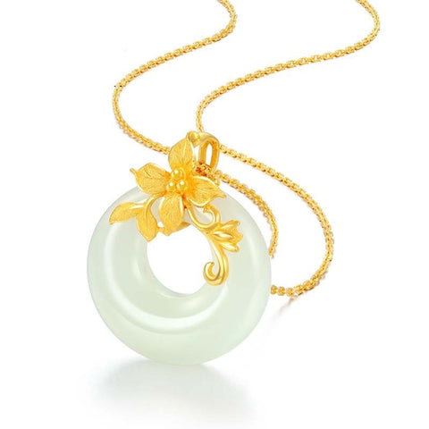 Chalcedony Donuts Pendant Necklace