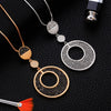 Image of Circles Black Crystal Pendant Necklace