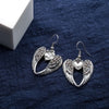 Image of Wings Heart Dangle Drop Earrings