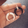 Image of Big Horn Shaped Crescent Moon Choker Necklace