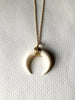 Image of Big Horn Shaped Crescent Moon Choker Necklace